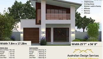 Skillion Roof Narrow Lot 2 story home design